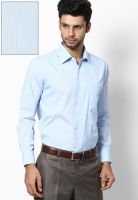 Saffire Striped Light Blue Regular Fit Formal Shirt