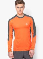 Salomon Orange Hiking Round Neck T-Shirt