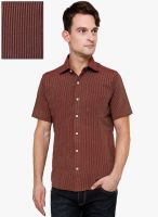 See Designs Brown Slim Fit Casual Shirt
