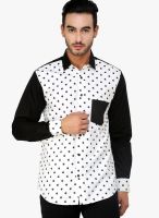 See Designs White Printed Slim Fit Casual Shirt