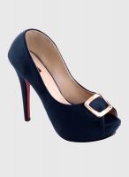 Shuz Touch Navy Blue Peep Toes