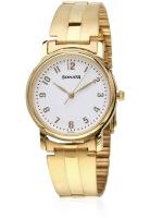 Sonata ND1013YM29 Gold/White Analog Watch