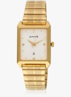 Sonata Nf7007ym01j Golden/White Analog Watch