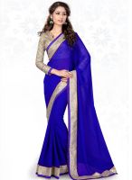 Sourbh Sarees Blue Embroidered Saree