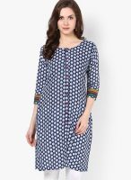 Span Blue Printed Kurta