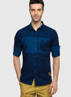 Status Quo Blue Denim Regular Fit Casual Shirt