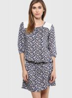Style Quotient Blue Colored Solid Shift Dress