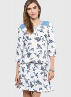 Style Quotient White Colored Solid Shift Dress