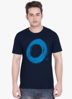 Tantra Navy Blue Printed Round Neck T-Shirt