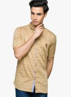 Teemper Printed Brown Casual Shirt