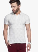 Tinted White Printed Polo T-Shirts