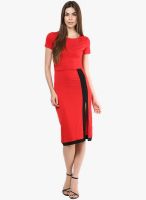 Tshirt Company Red Colored Solid Maxi Dress