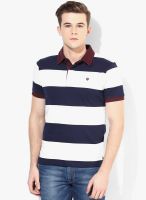Uni Style Image Blue Striped Polo T-Shirt
