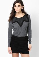 Vero Moda Grey Colored Solid Shift Dress