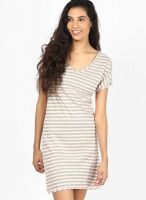 Vero Moda Grey Colored Solid Shift Dress