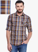 Vintage Brown Slim Fit Casual Shirt