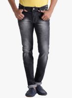 Vintage Washed Dark Grey Slim Fit Jeans