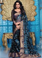 Vishal Black Printed Saree