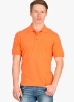 Wilkins & Tuscany Orange Solid Polo T-Shirts