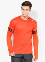 Adidas Rs Ls M Orange Running Round Neck T-Shirt