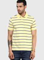 Allen Solly Yellow Striped Polo T-Shirts