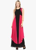 Athena Pink Colored Solid Maxi Dress
