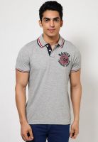 Basics Grey Graphic Polo T-Shirts