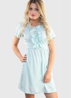 Belle Fille Blue Colored Printed Shift Dress