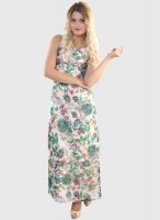 Belle Fille Green Colored Printed Maxi Dress