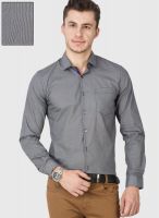 Black Coffee Black Printed Slim Fit Formal Shirt