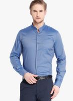 Black Coffee Blue Slim Fit Formal Shirt