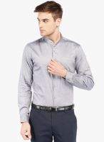 Black Coffee Grey Solid Slim Fit Formal Shirt