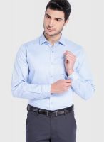 Black Coffee Light Blue Slim Fit Formal Shirt