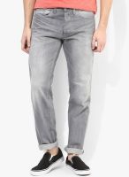 Burton Grey Solid Comfort Fit Jeans