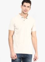 Cherokee Beige Solid Polo T-Shirts