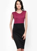 Color Cocktail Pink Colored Solid Bodycon Dress