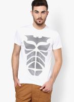 Batman White Printed Round Neck T-Shirts
