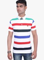 Duke Stardust White Striped Polo T-Shirts