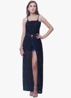 Faballey Black Colored Embroidered Maxi Dress