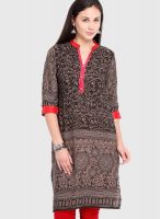 Folklore Brown Printed Kurtas