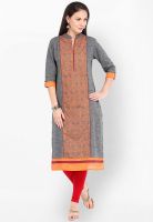 Folklore Grey Embroidered Kurtas