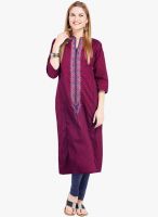 Folklore Maroon Printed Kurta