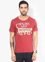 Forca By Lifestyle Red Round Neck T-Shirt
