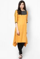 G Yellow Solid Anarkali