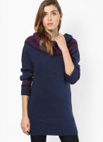 Gas Blue Colored Solid Shift Dress