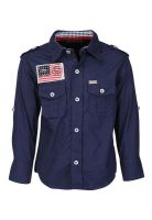 Gini & Jony Navy Blue Casual Shirt