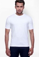 Globus White Solid Round Neck T-Shirts