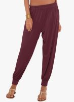 Go Colors Maroon Solid Harem Pant