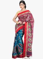 Guava Blue Embroidered Saree