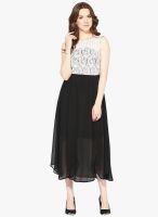 Harpa Cream Colored Solid Maxi Dress